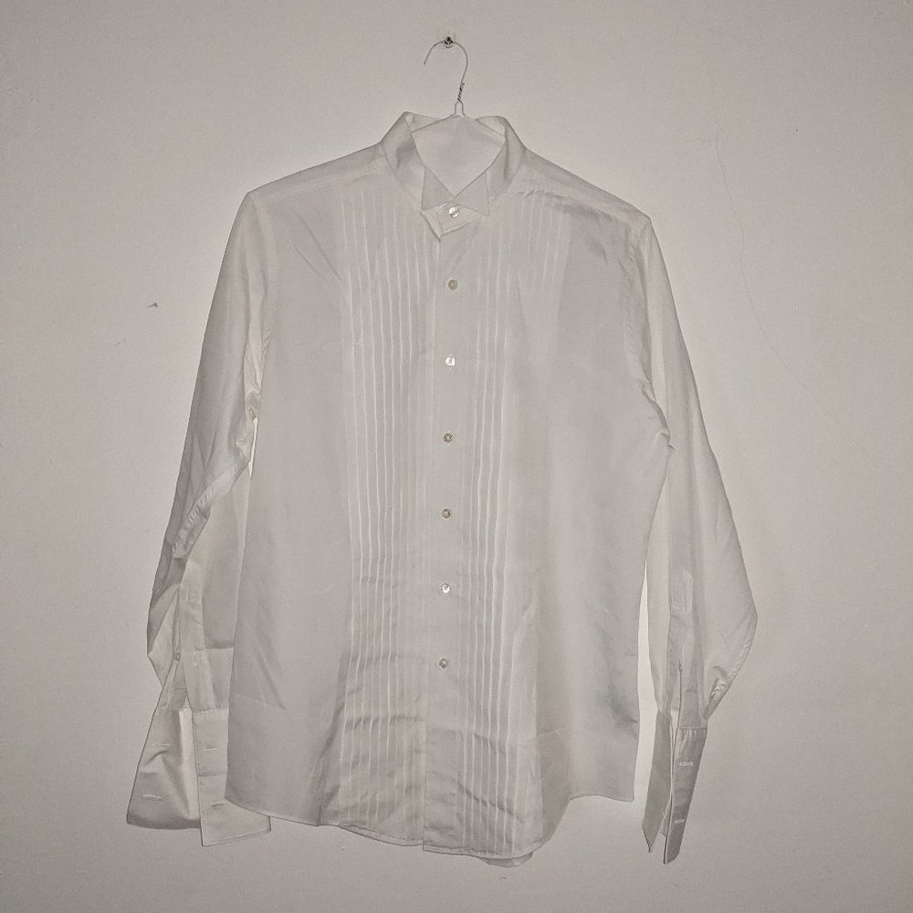 Brooks Brothers Wing Collar French Cuff Tuxedo Shirt 15.5 34